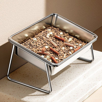 Dog Double Bowl Food Basin Large Dog Food Protection Spine Leak Prevention
