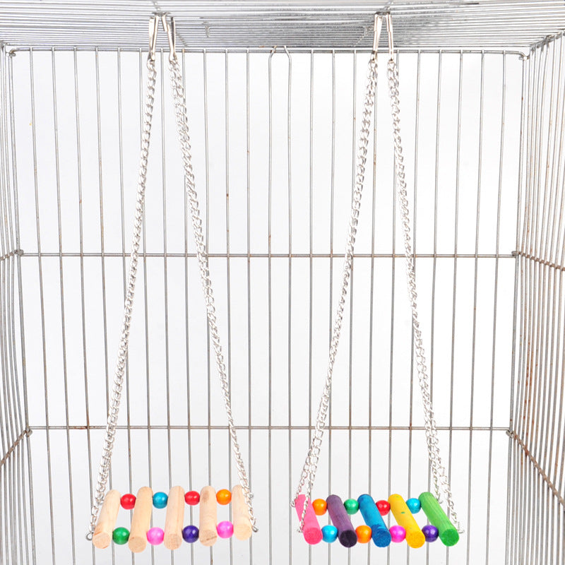Wooden Hanging Bridge for Pet Birds