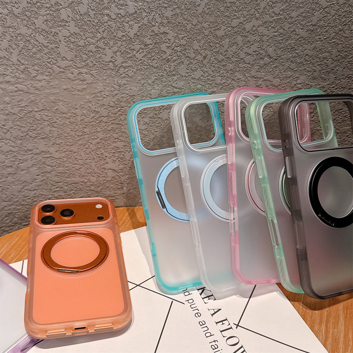Sandblasted magnetic suction phone case