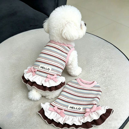 Striped Pet Dress for Cats and Dogs