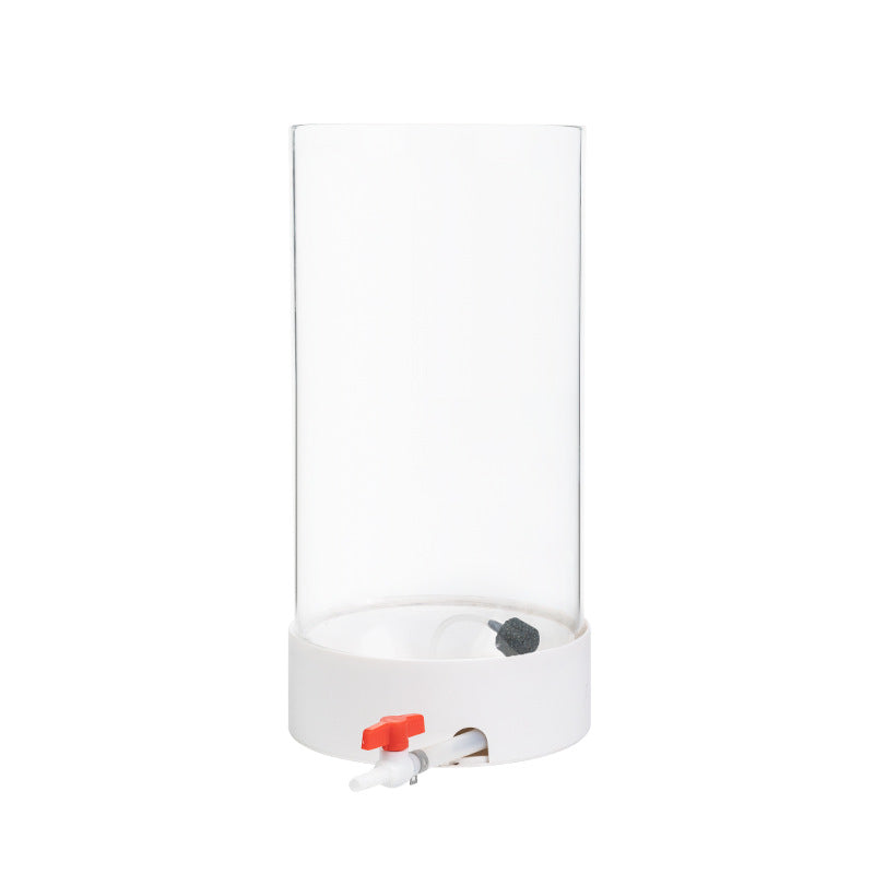 Cylindrical Glass Aquarium Tank with Light and Oxygen System
