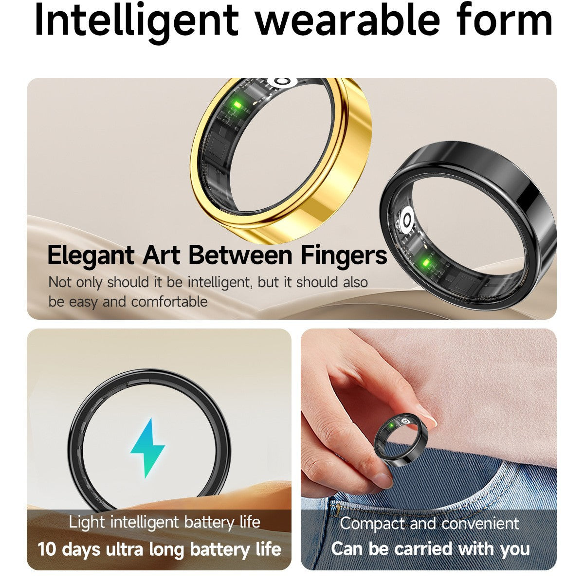 Smart Health Ring for Heart Rate, Sleep & Activity Tracking