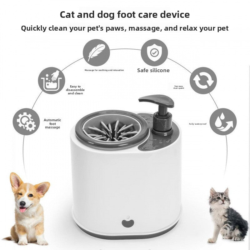 Pet Electric Foot Cleaning Cup with Massage Brush