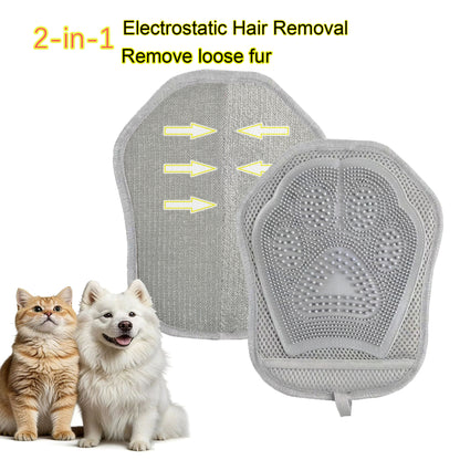 Pet Hair Remover Glove Electrostatic Adsorption Dual-Directional Brush