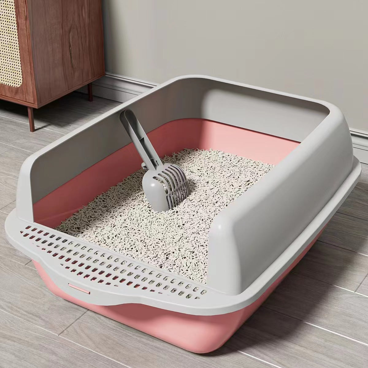 Spacious Semi-Open Cat Litter Haven