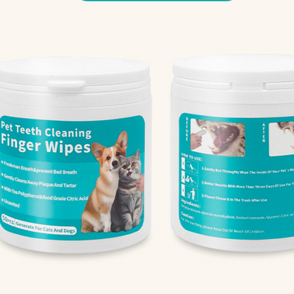 Pet Dental and Cleaning Finger Wipes