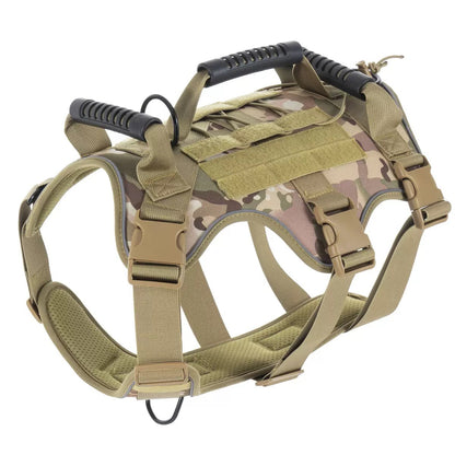 Dog Tactical Vests with Chest Back Belts and Traction Rope Set