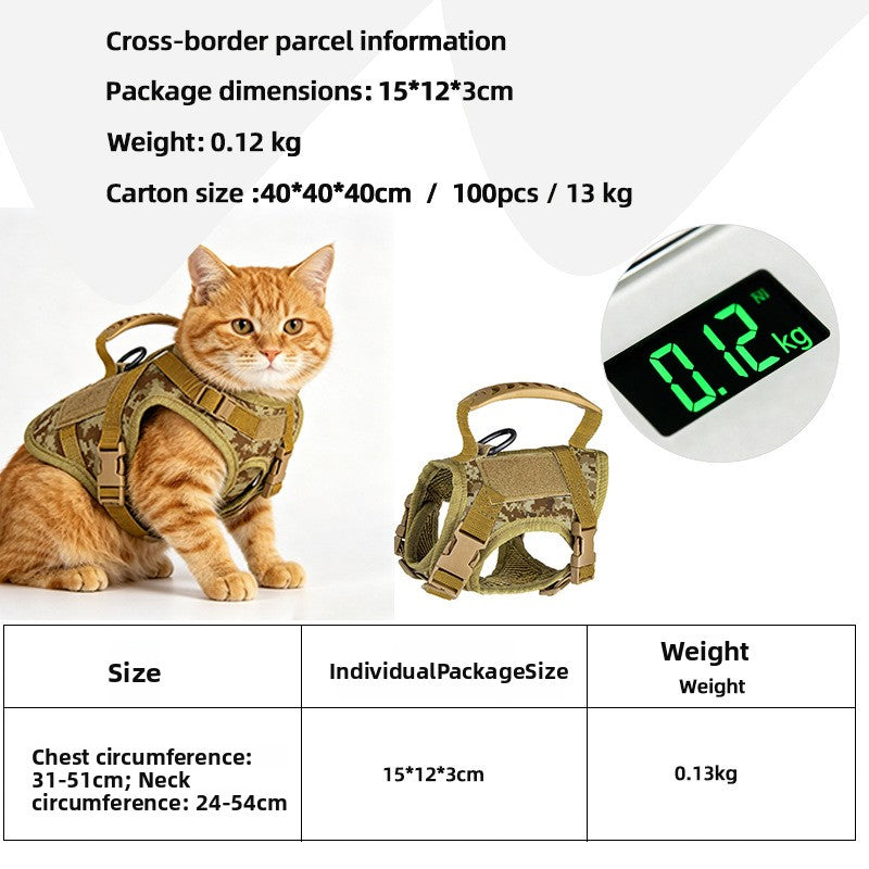 Pet vest-style anti-choking breathable chest and back support belt