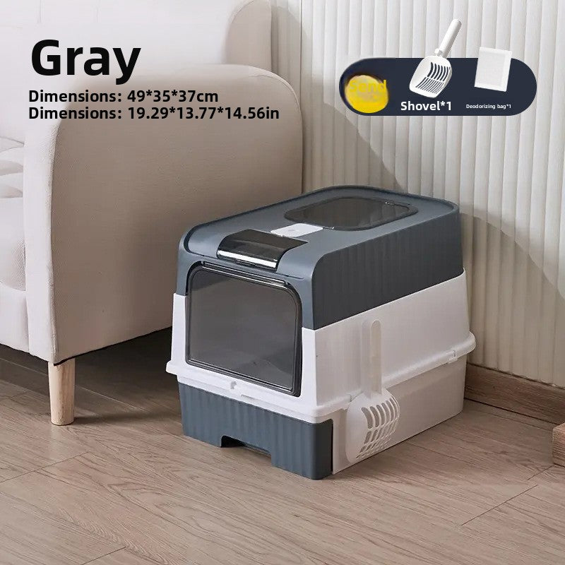 Cat litter box with drawer design