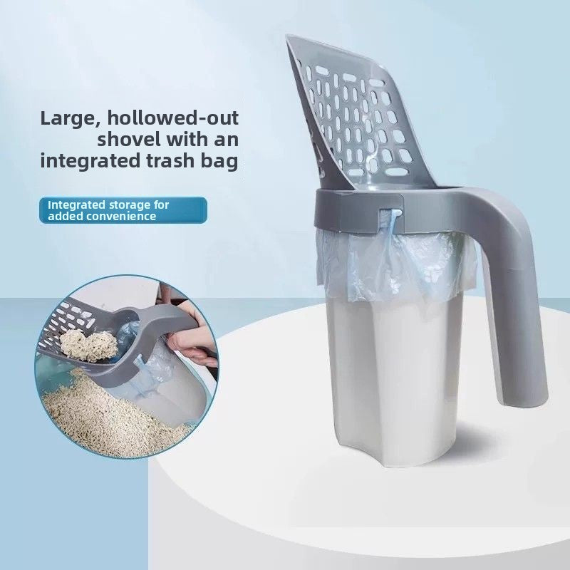 One-Piece Cat Litter Scoop with Storage Compartment