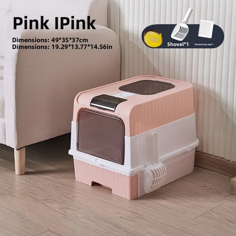 Cat litter box with drawer design