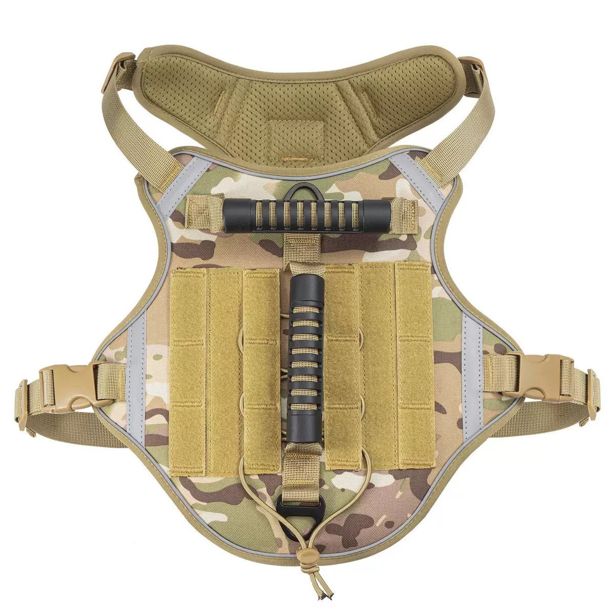 Dog Tactical Vests with Chest Back Belts and Traction Rope Set