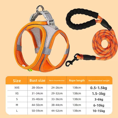 Adjustable Reflective Cat Harness Leash