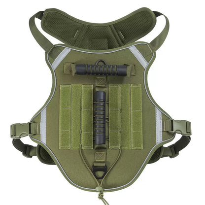 Dog Tactical Vests with Chest Back Belts and Traction Rope Set