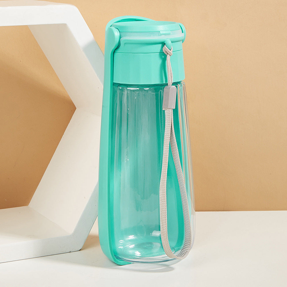 Flip-top folding water bottle