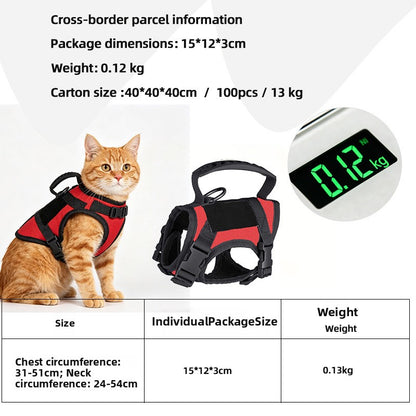 Pet vest-style anti-choking breathable chest and back support belt