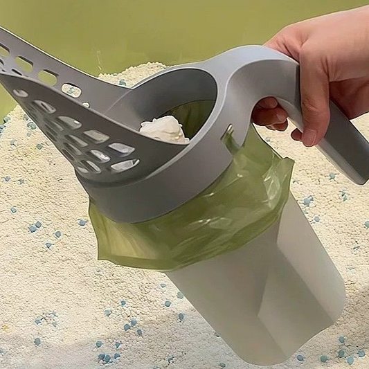 One-Piece Cat Litter Scoop with Storage Compartment