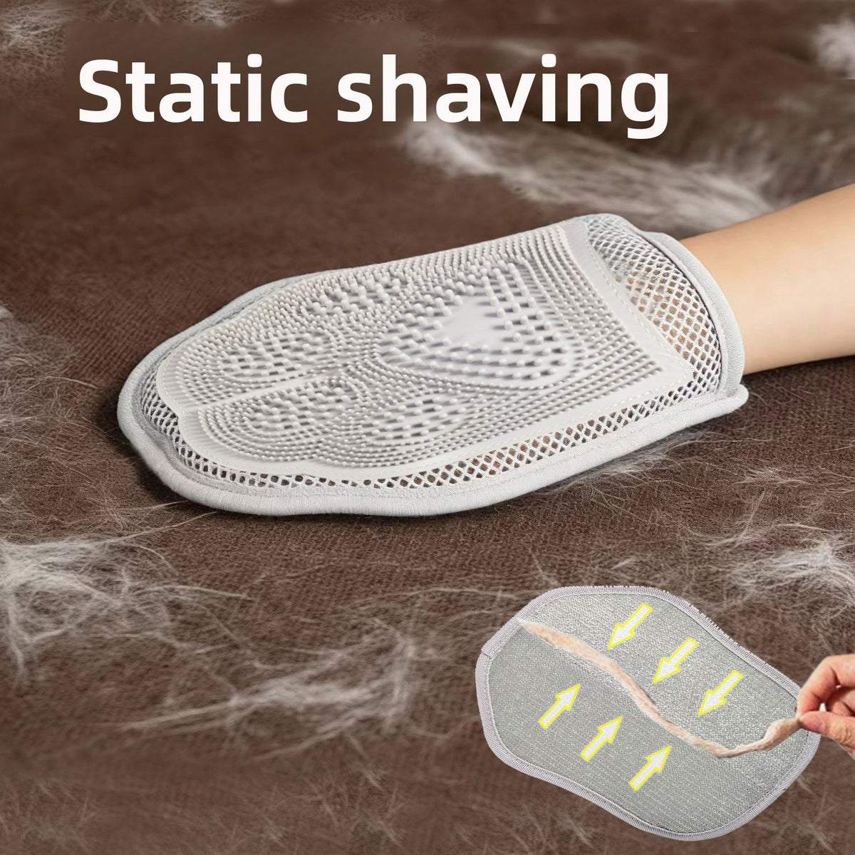 Pet Hair Remover Glove Electrostatic Adsorption Dual-Directional Brush