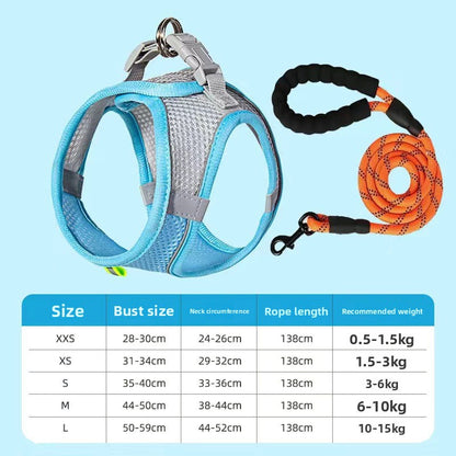 Adjustable Reflective Cat Harness Leash