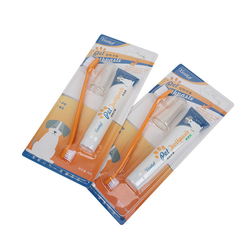 Pet Dental Care Finger Toothbrush and Toothpaste Set
