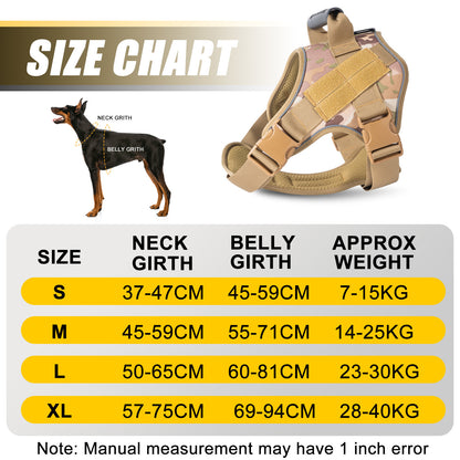 Dog Tactical Vests with Chest Back Belts and Traction Rope Set