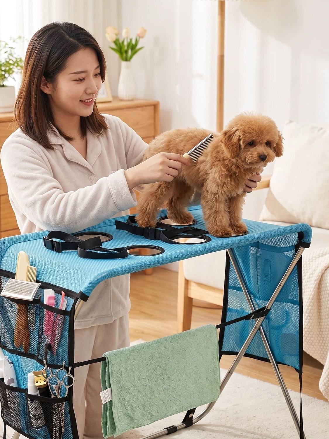 Foldable Pet Grooming Table for Cats and Dogs