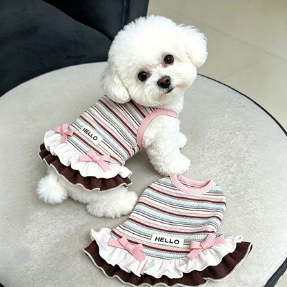 Striped Pet Dress for Cats and Dogs