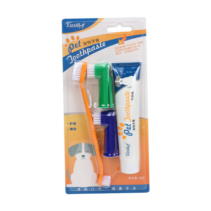 Pet Dental Care Finger Toothbrush and Toothpaste Set