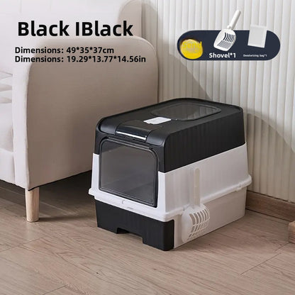 Cat litter box with drawer design