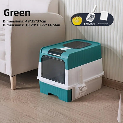 Cat litter box with drawer design