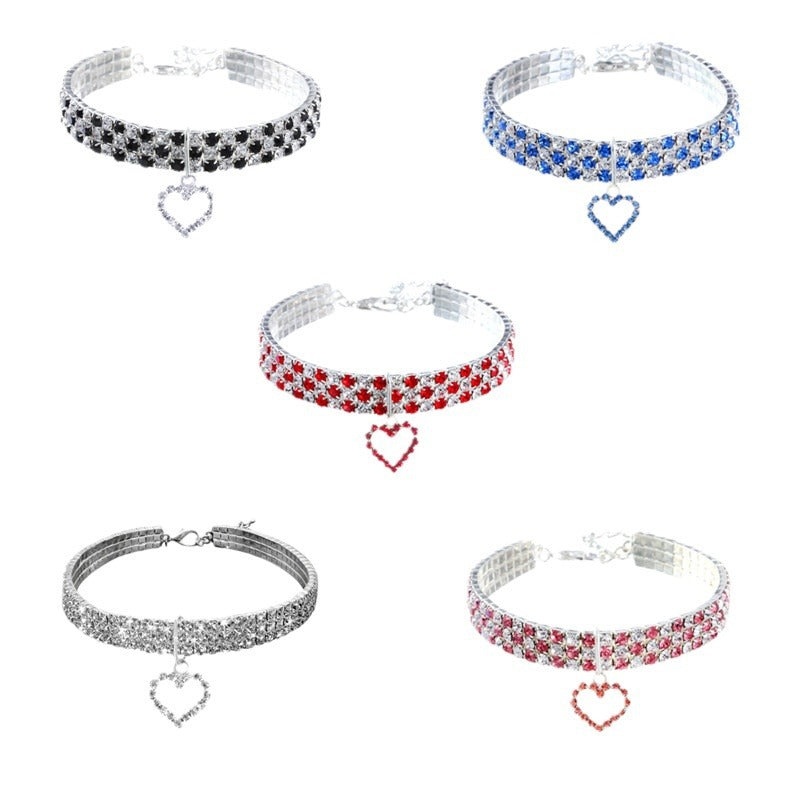 Adjustable Elastic Pet Collar with Decorative Charm