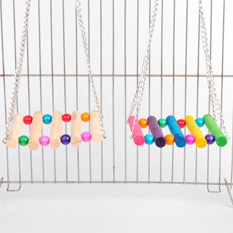 Wooden Hanging Bridge for Pet Birds