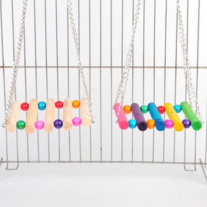 Wooden Hanging Bridge for Pet Birds