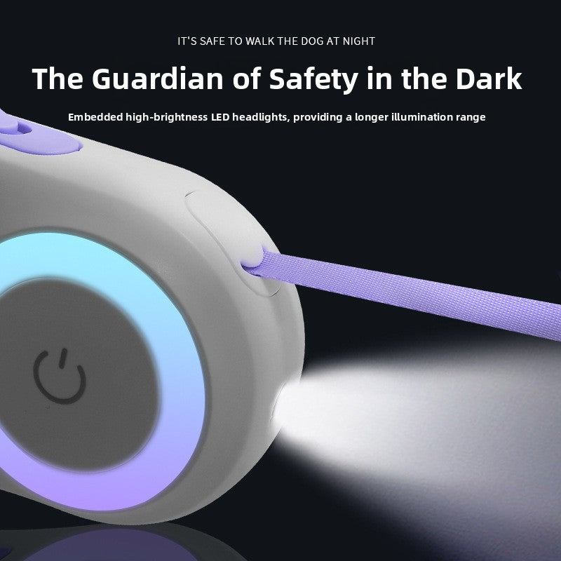 LED Illuminated Retractable Dog Leash