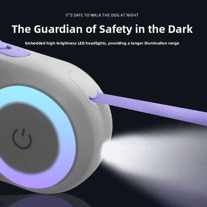 LED Illuminated Retractable Dog Leash