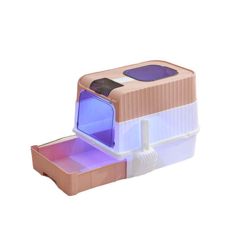 Cat litter box with drawer design