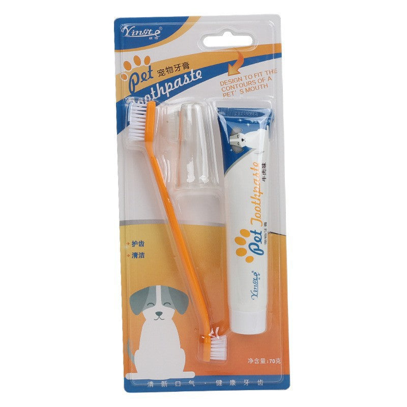 Pet Dental Care Finger Toothbrush and Toothpaste Set
