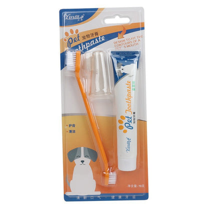 Pet Dental Care Finger Toothbrush and Toothpaste Set