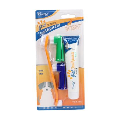 Pet Dental Care Finger Toothbrush and Toothpaste Set