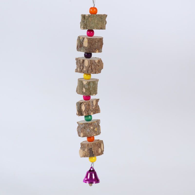 Birds chewing on toys