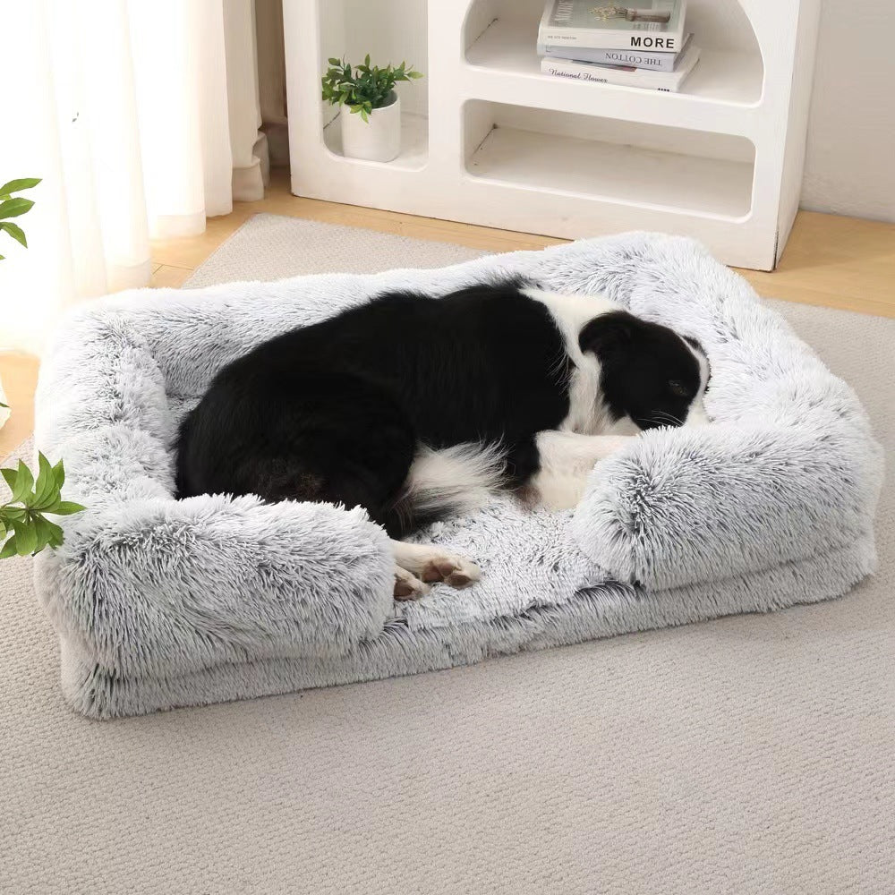 Cat Kennel Plush Round Pet Kennel Pet Bed Pet Supplies