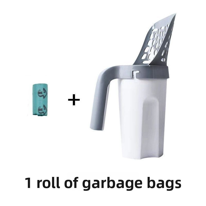 One-Piece Cat Litter Scoop with Storage Compartment