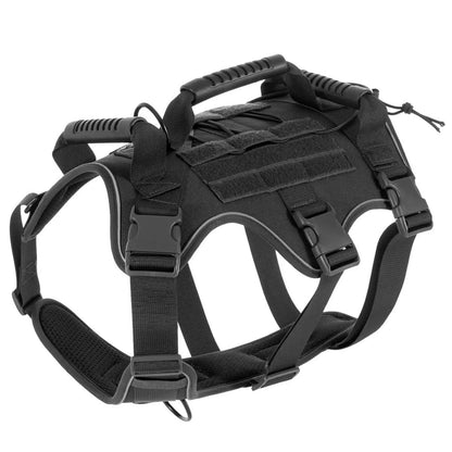 Dog Tactical Vests with Chest Back Belts and Traction Rope Set